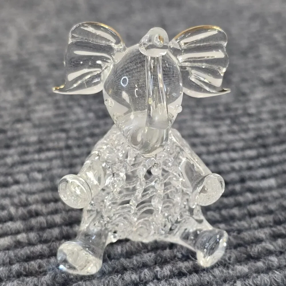 Miniature Elephant Glass Figure Sculpture Pier 1 Imports Keyara 2.5 Inches